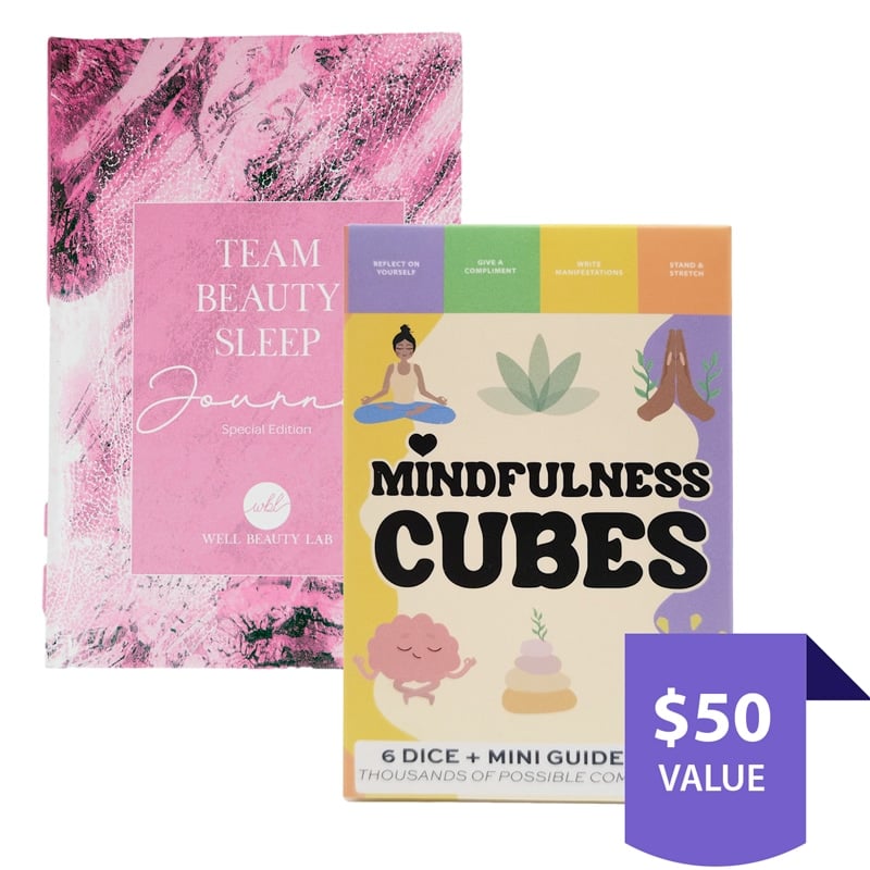 a Sleep Workbook Journal and Mindfulness Cubes