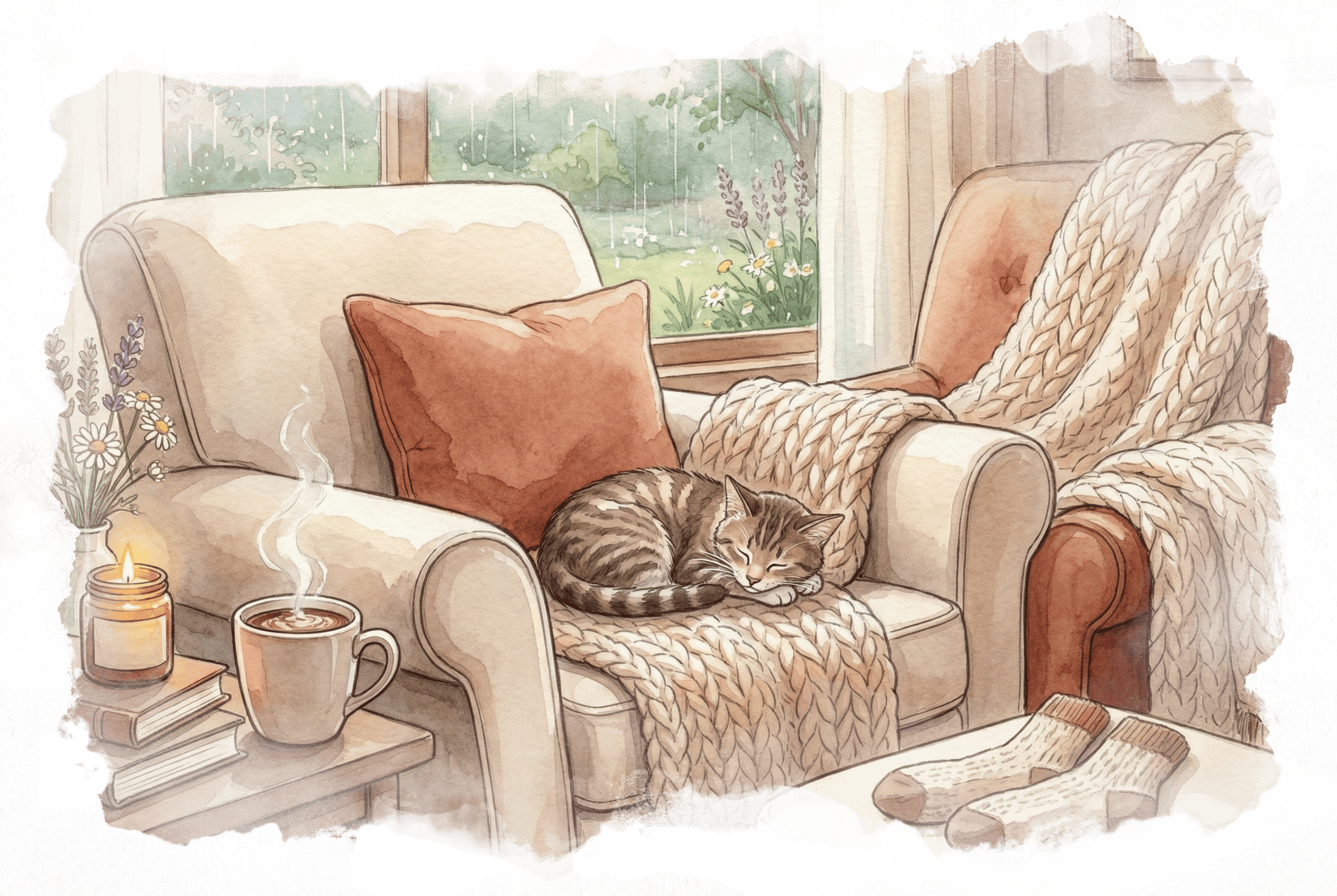 a woman reading a book in a cozy setting